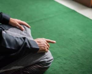 muslim man praying laylatul qadr during ramadan