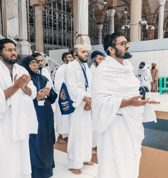Muslims wearing ihram