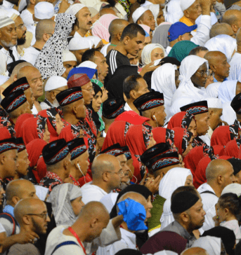while on umrah and hajj muslims perform tawaf around kaaba